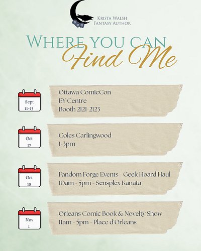 I *think* these are my final events for 2026. 

Will I see you at any of them??