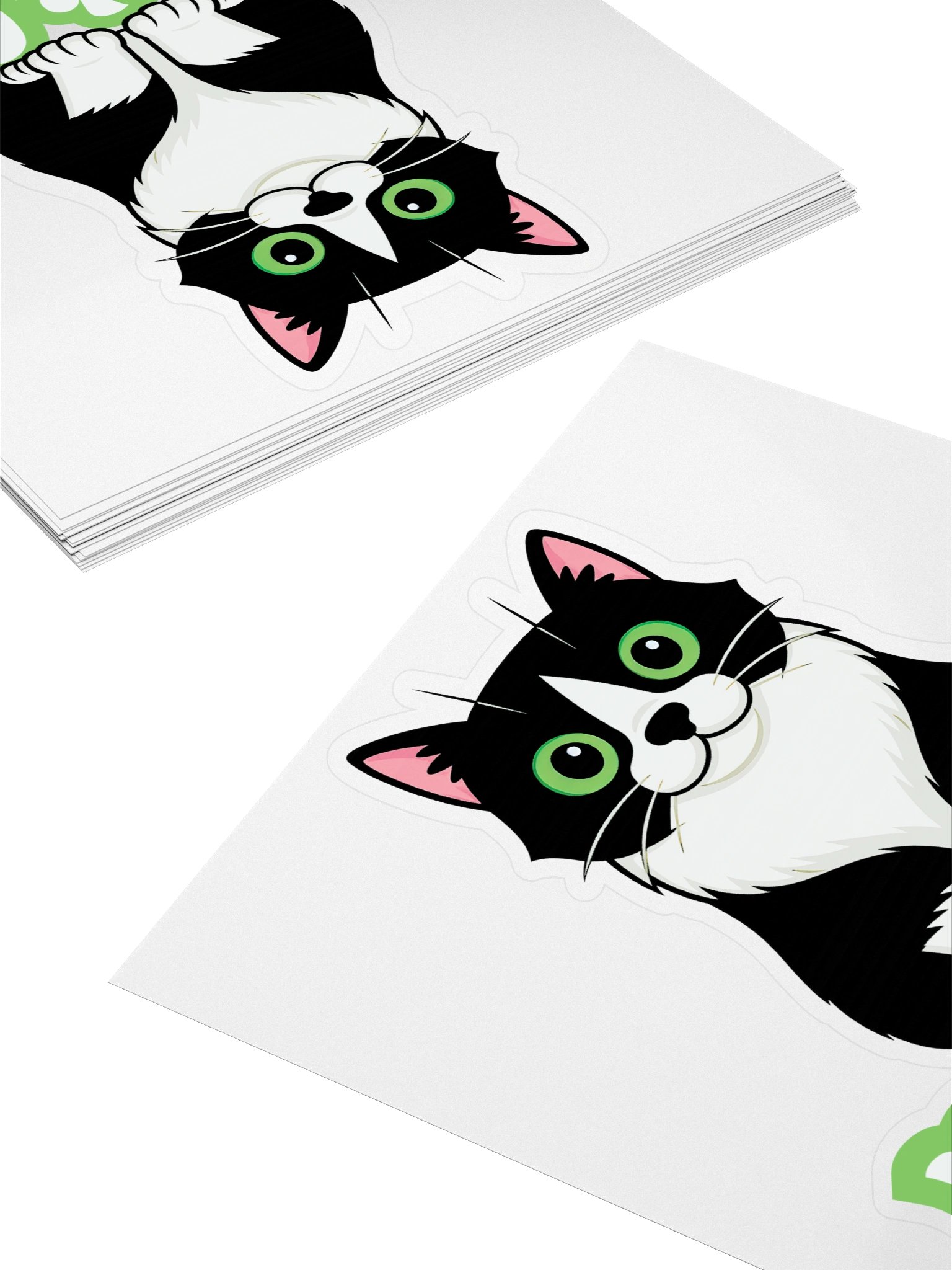 Large Phat Cat Sticker (Green) product image (4)