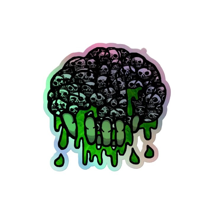 Eerie Skull Brain Holographic Sticker Sheet product image (2)