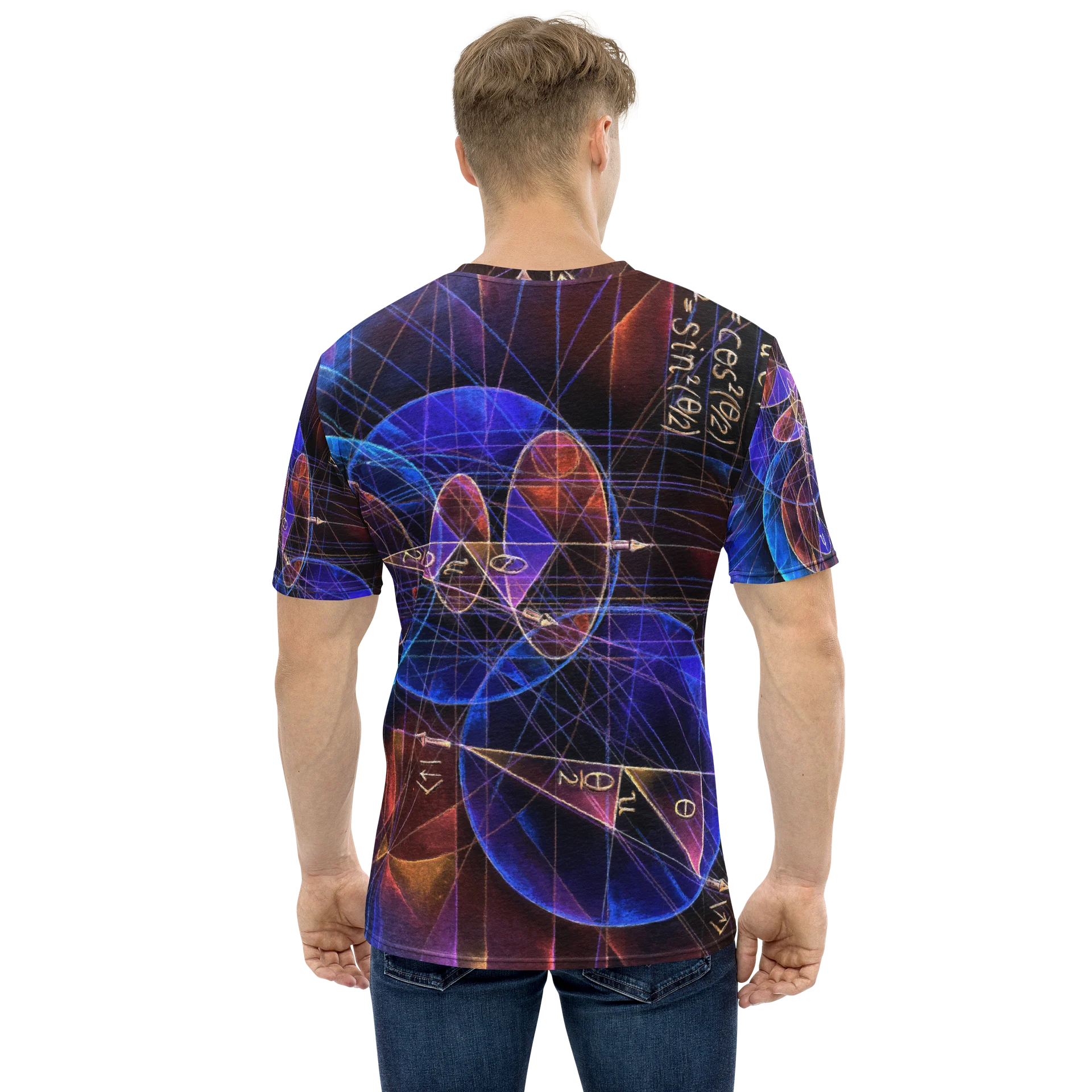 Spinning Projection - Quantum Physics Negative Art Men's Crew Neck T-Shirt product image (2)
