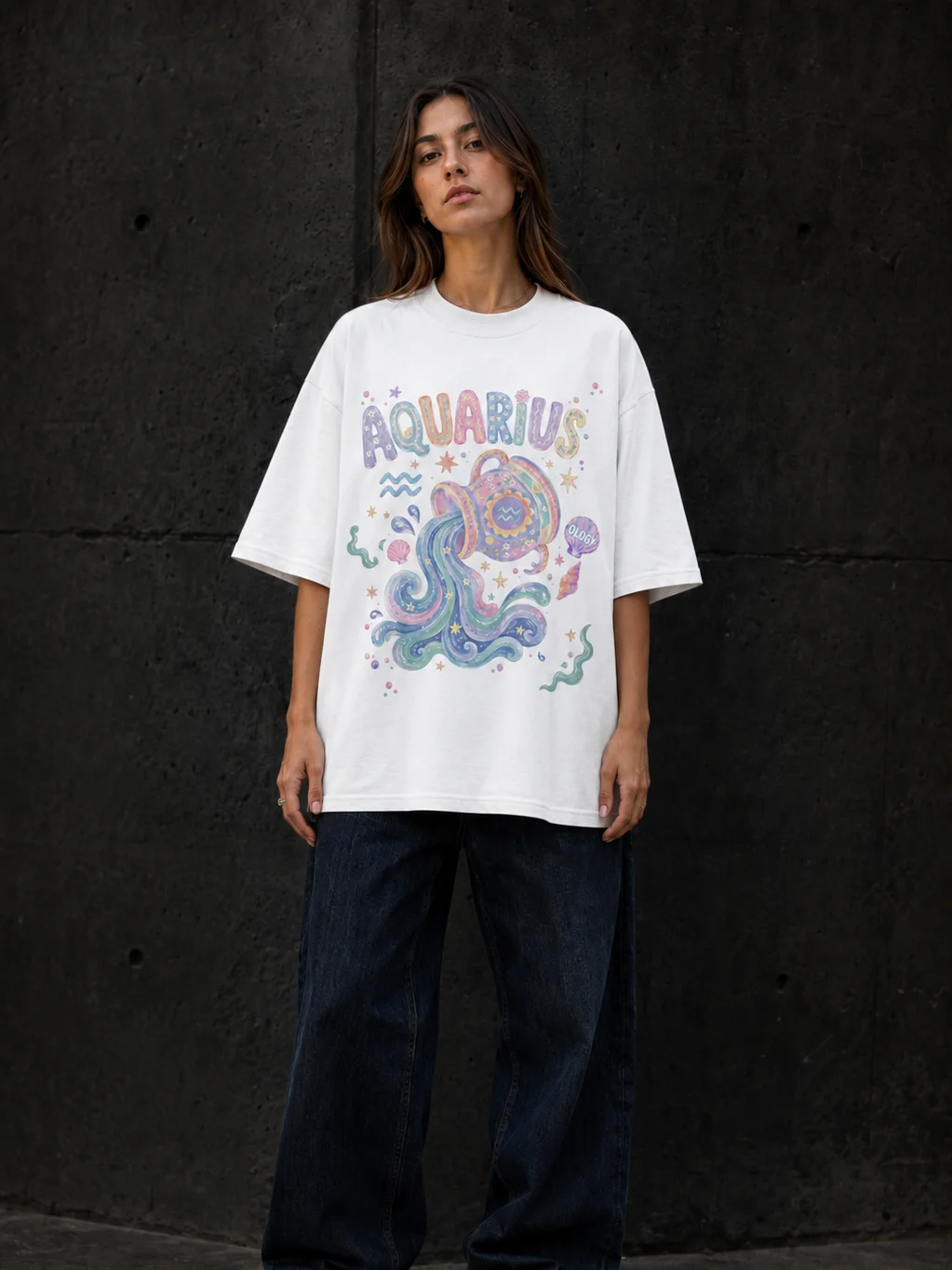 Aquarius Astro Pop Oversized Tee product image (1)
