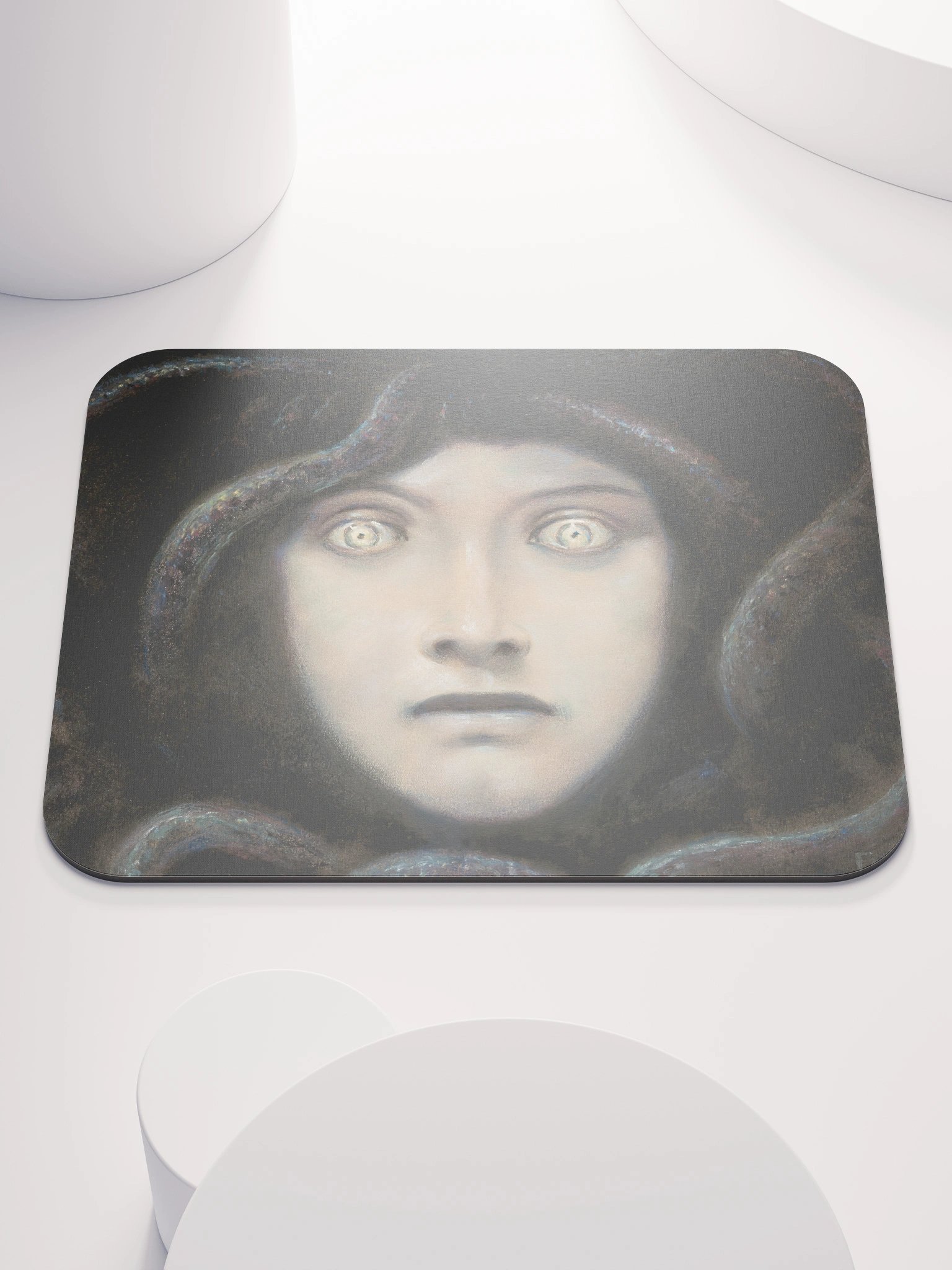 Franz von Stuck – Head of Medusa (“Medusa’s Gaze”) Mouse Pad product image (1)