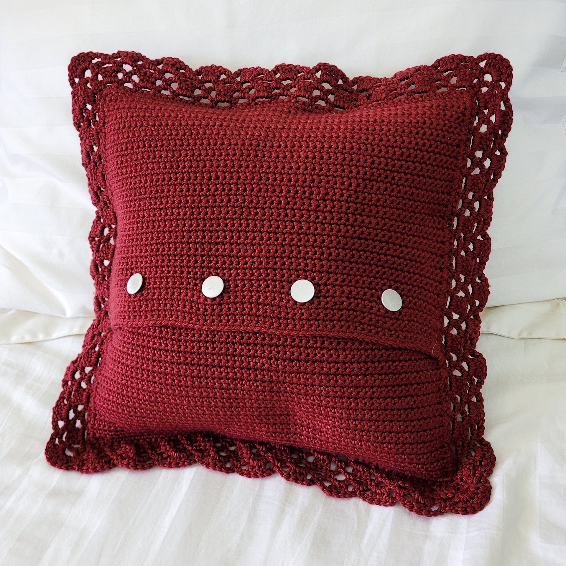 Checkered Rose Pillow Crochet Pattern product image (3)