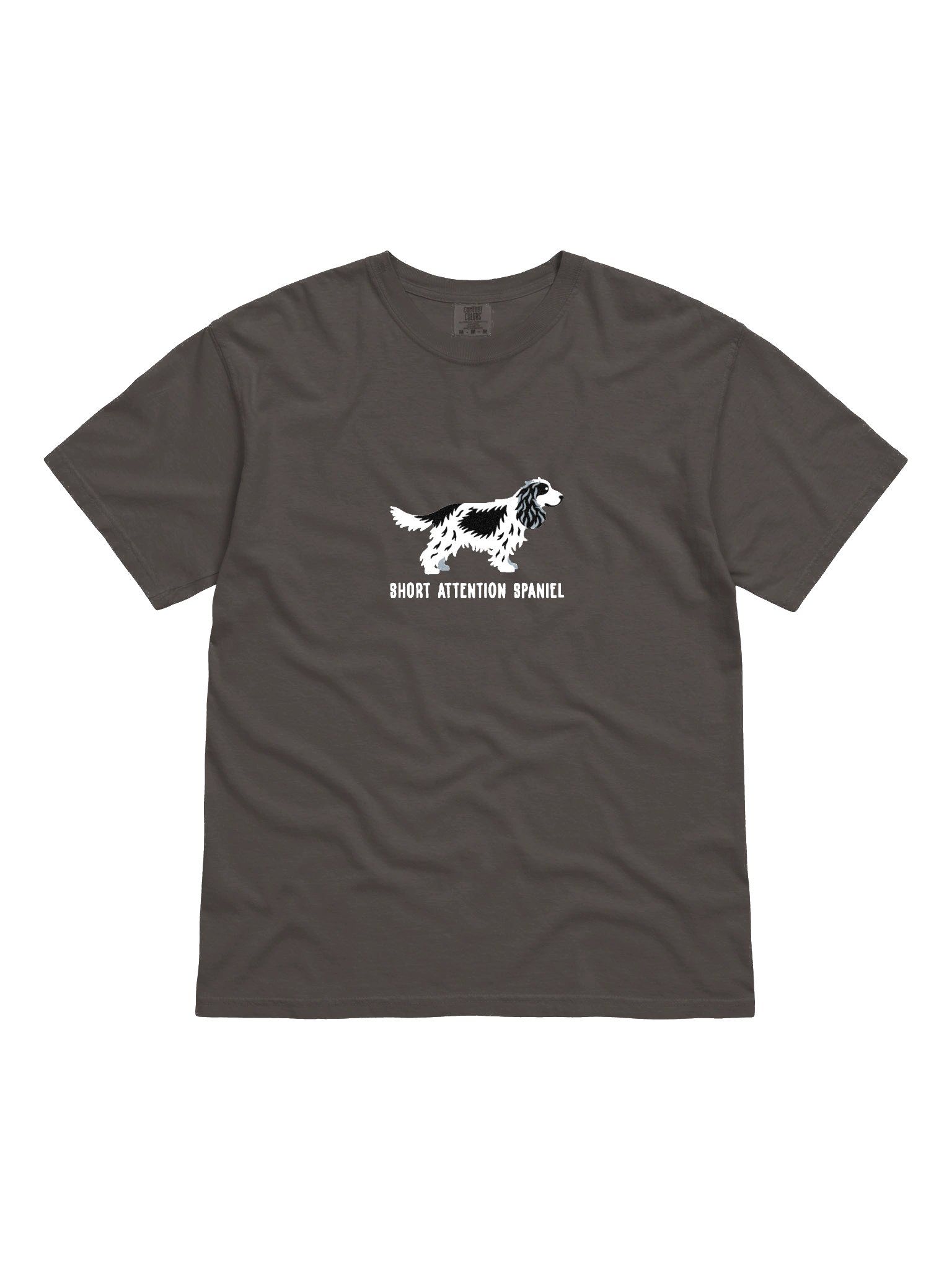 Short Attention Spaniel T-Shirt(Embroidered) of an English Cocker Spaniel(Black & White) product image (4)