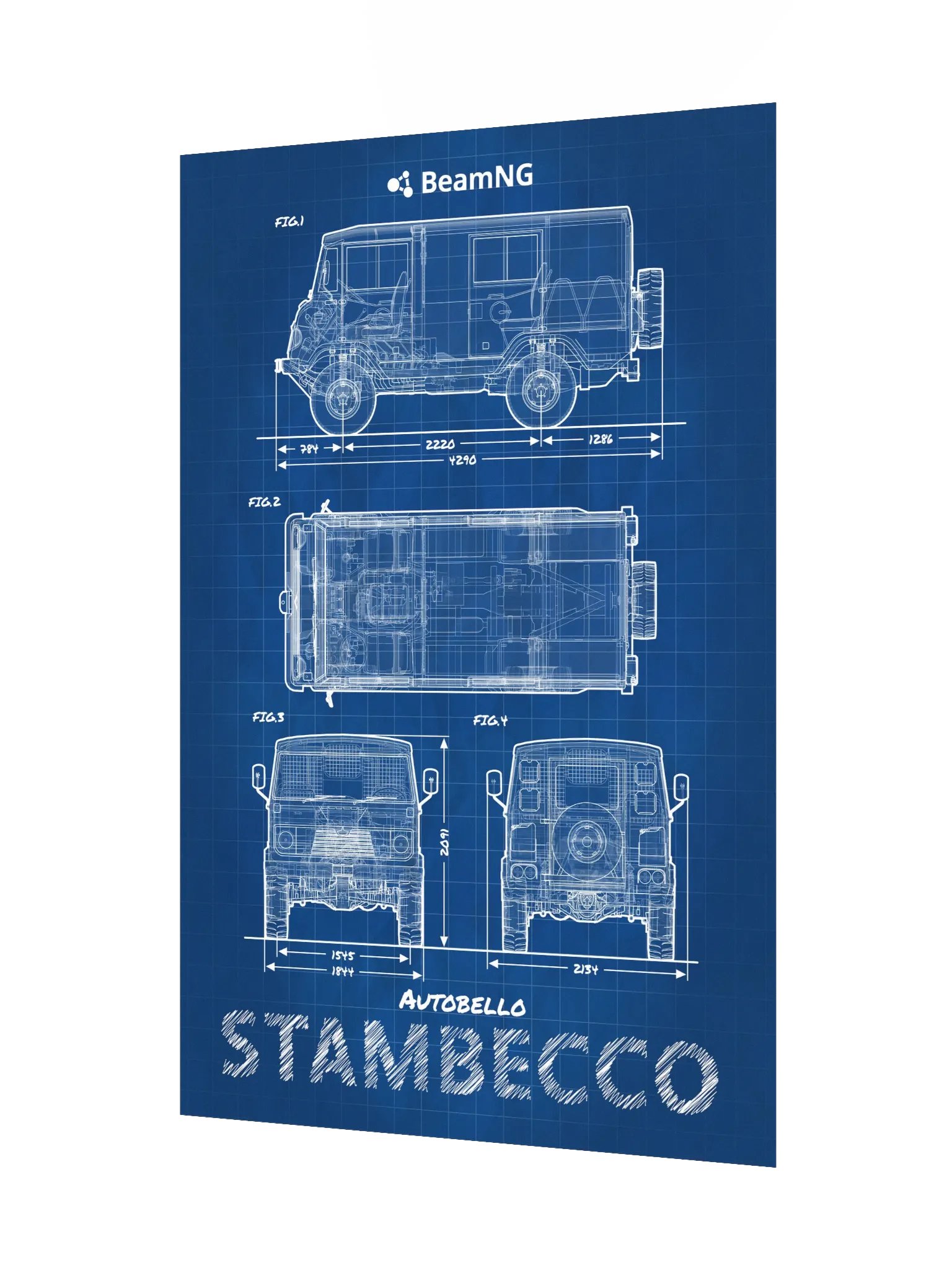 Autobello Stambecco Blueprint Poster product image (3)