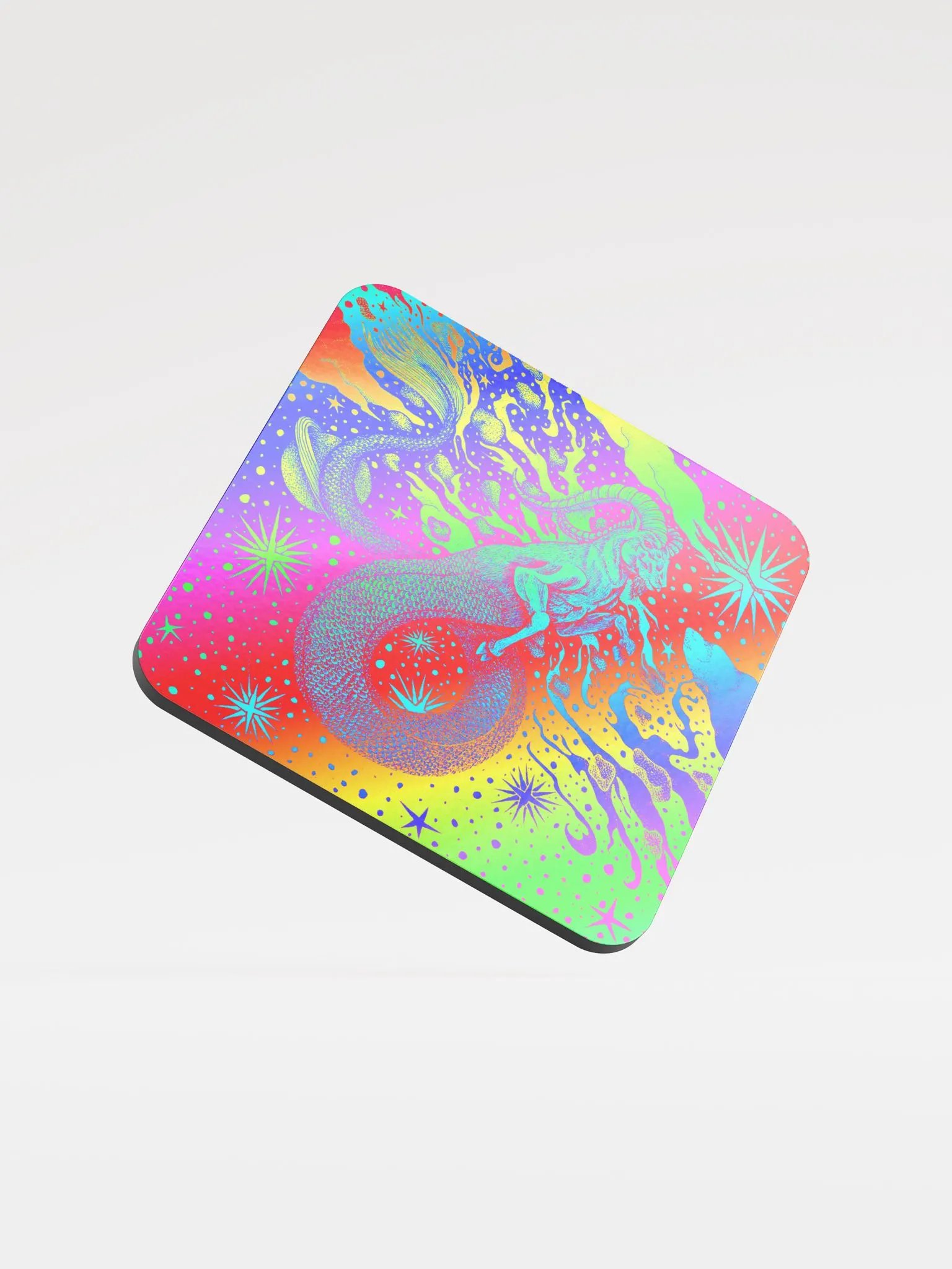 Limited edition Full Rainbow Capricorn Zodiac coaster product image (1)