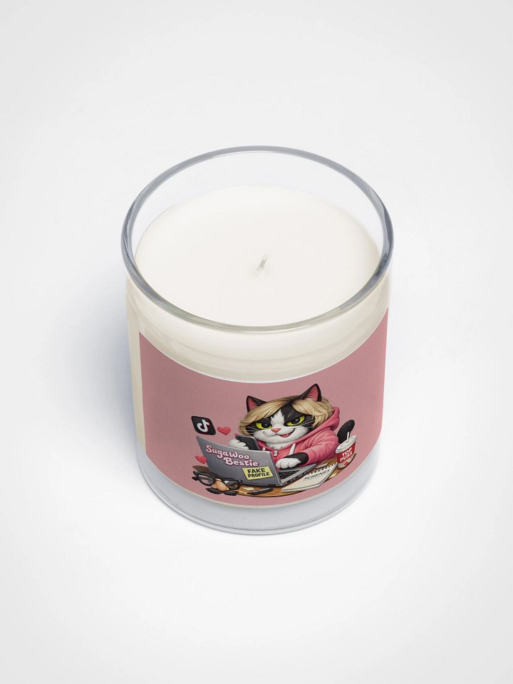 ''Suga Woo Bestie'' Soy Wax Candle In A Clear Glass Jar product image (2)