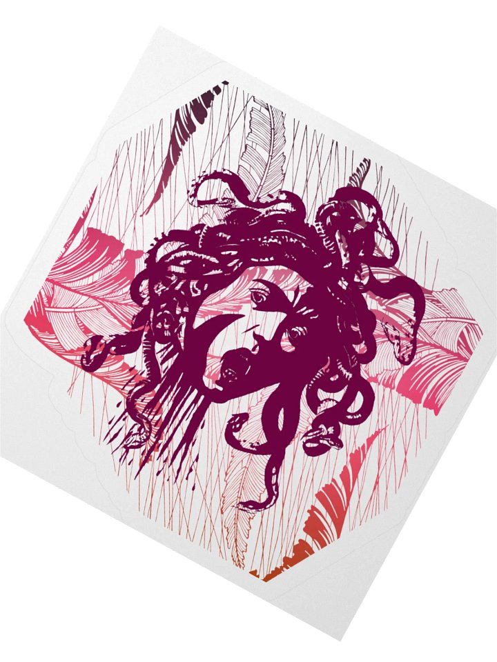 Sticker - Medusa on Purple Feathers (transparent background) product image (2)