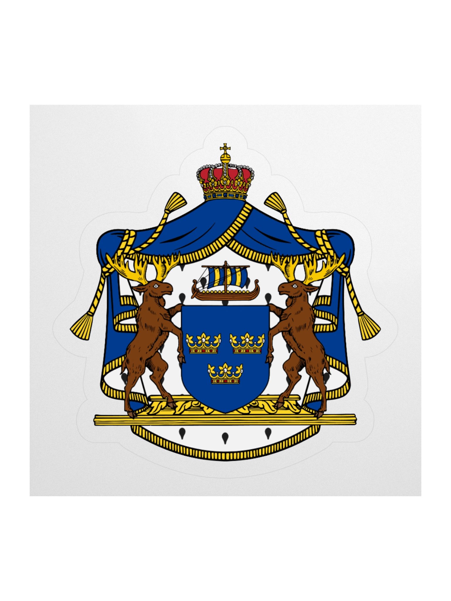 Swedish Royal Arms Kiss Cut Sticker product image (1)