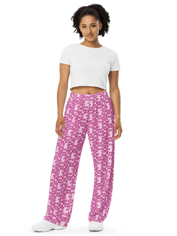 Kiss Me Pattern | All-Over Print Unisex Wide-Leg Pants product image (2)