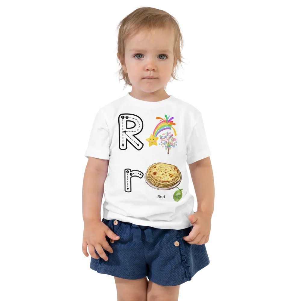 Toddler's White Tee👚 Alphabet Write Rr 📝 A-Z product image (1)