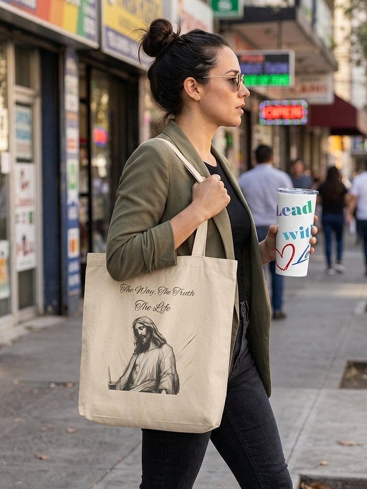 "The Way, The Truth, The Life" Jesus Sketch Christian Tote Bag product image (2)