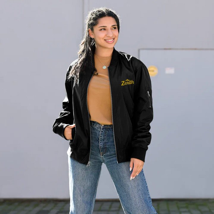 Zenith Unisex Eco-Friendly Recycled Bomber Jacket - Sustainable Style in Black and Army Green product image (1)