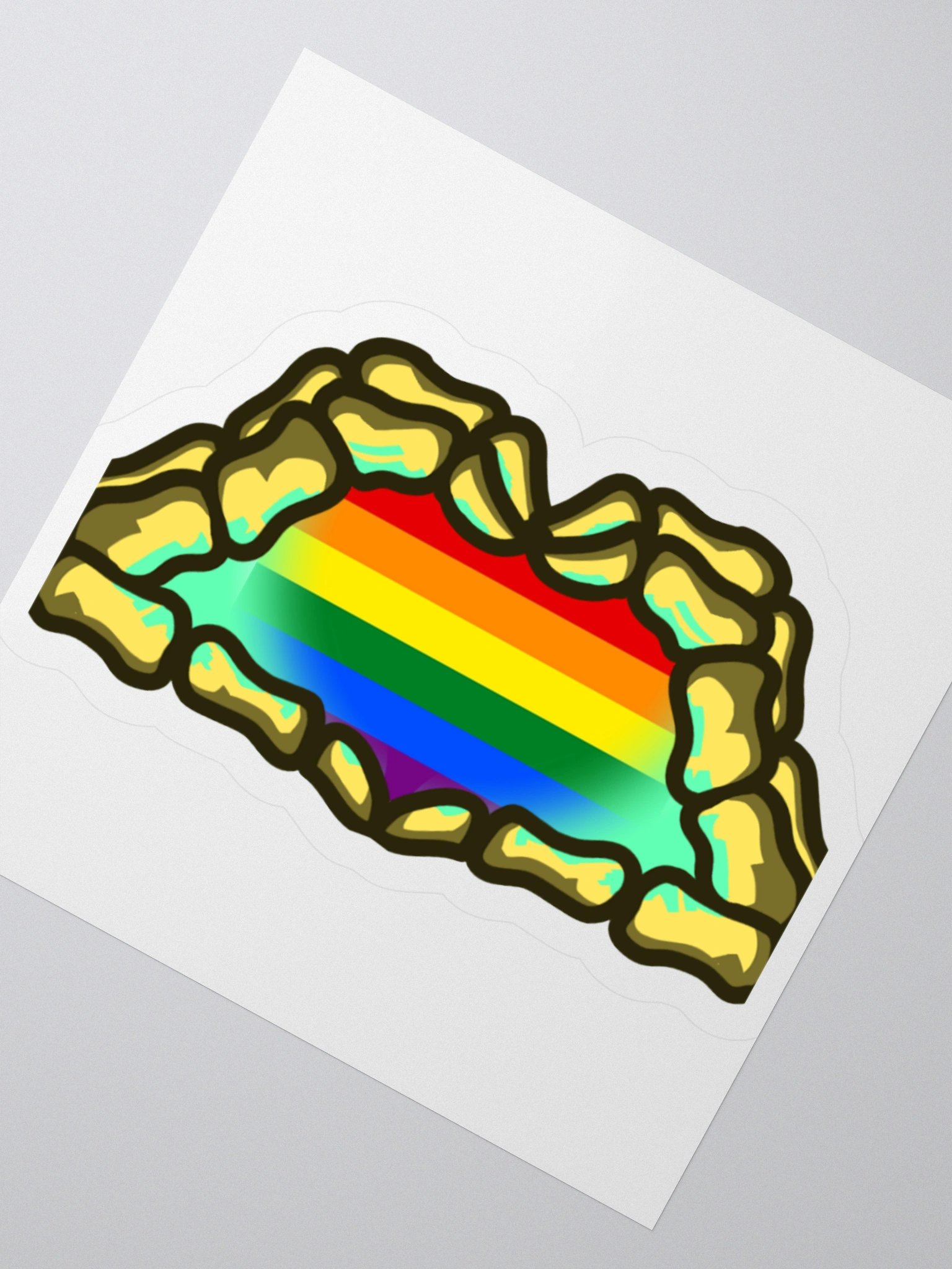 Pride Skeleton Hand Heart Sticker product image (2)