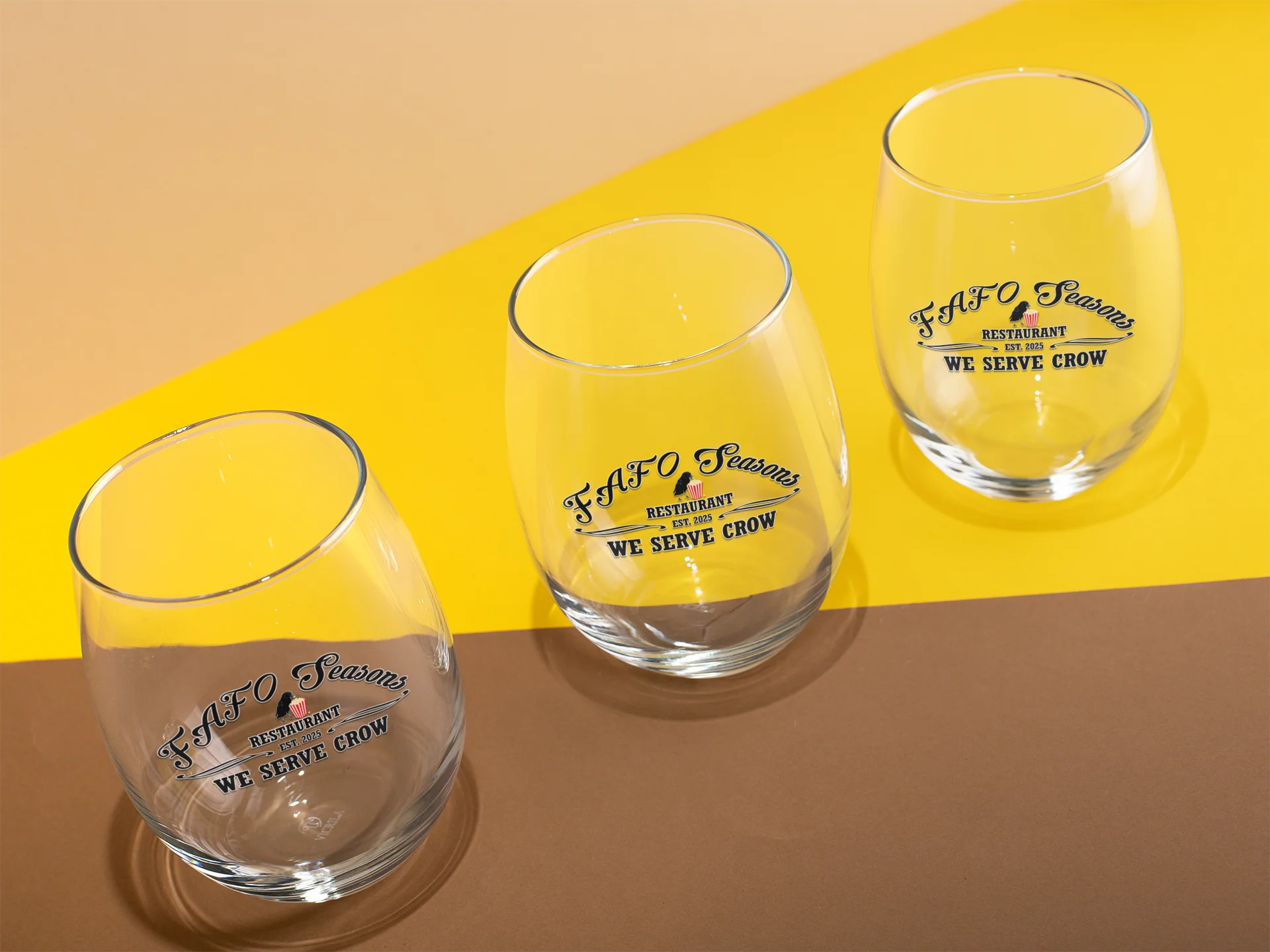 FAFO Seasons Restaurant Logo Wine Glass - Funny Anti-MAGA Political Barware product image (4)