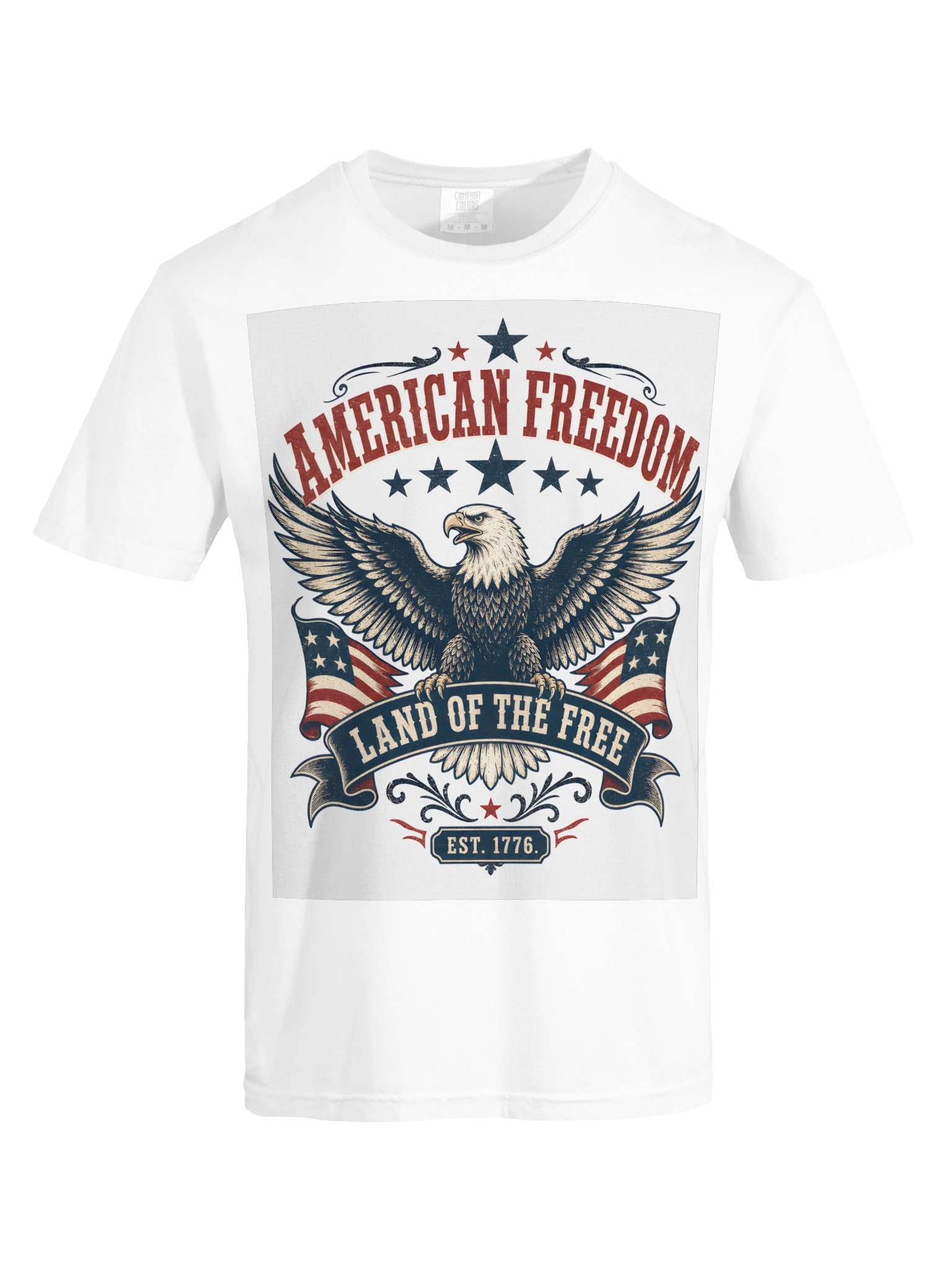 American Freedom – Land of the Free | Vintage Eagle USA T-Shirt product image (5)