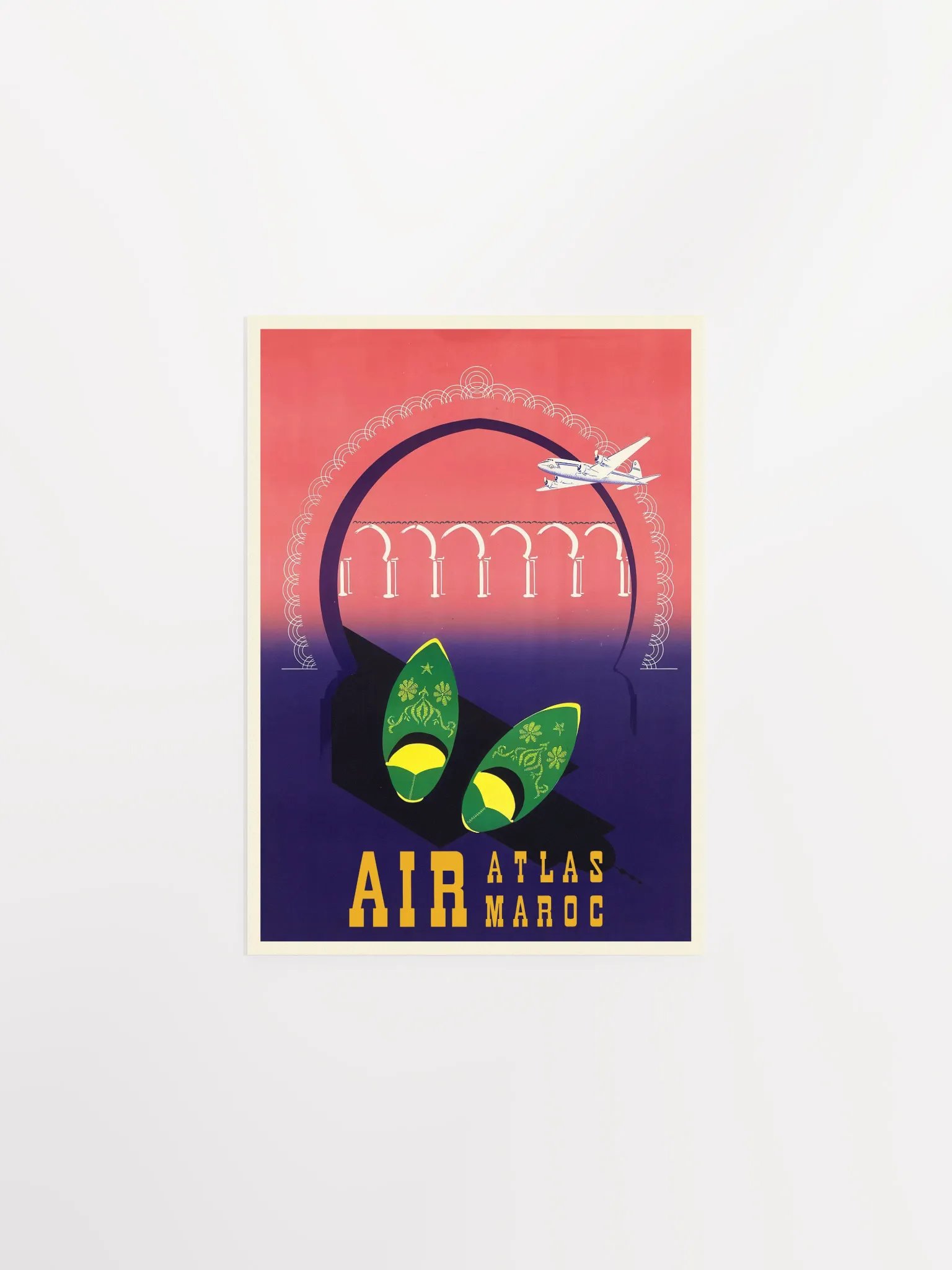 Morocco, Air Atlas, 1950s — retro travel poster, vintage travel print product image (7)