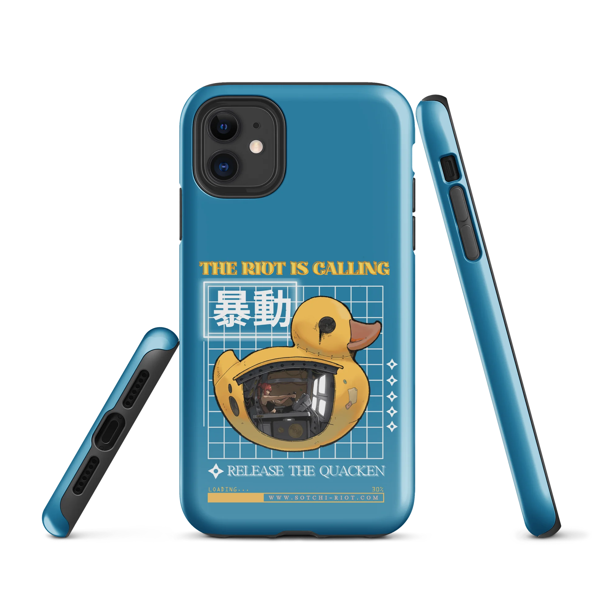 [iPhone Cases - POND WATER BLUE] THE RIOT IS CALLING. RELEASE THE QUACKEN product image (1)