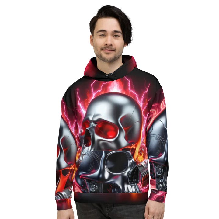 Silver All-Over Print - Unisex Skull Hoodie #13 product image (2)