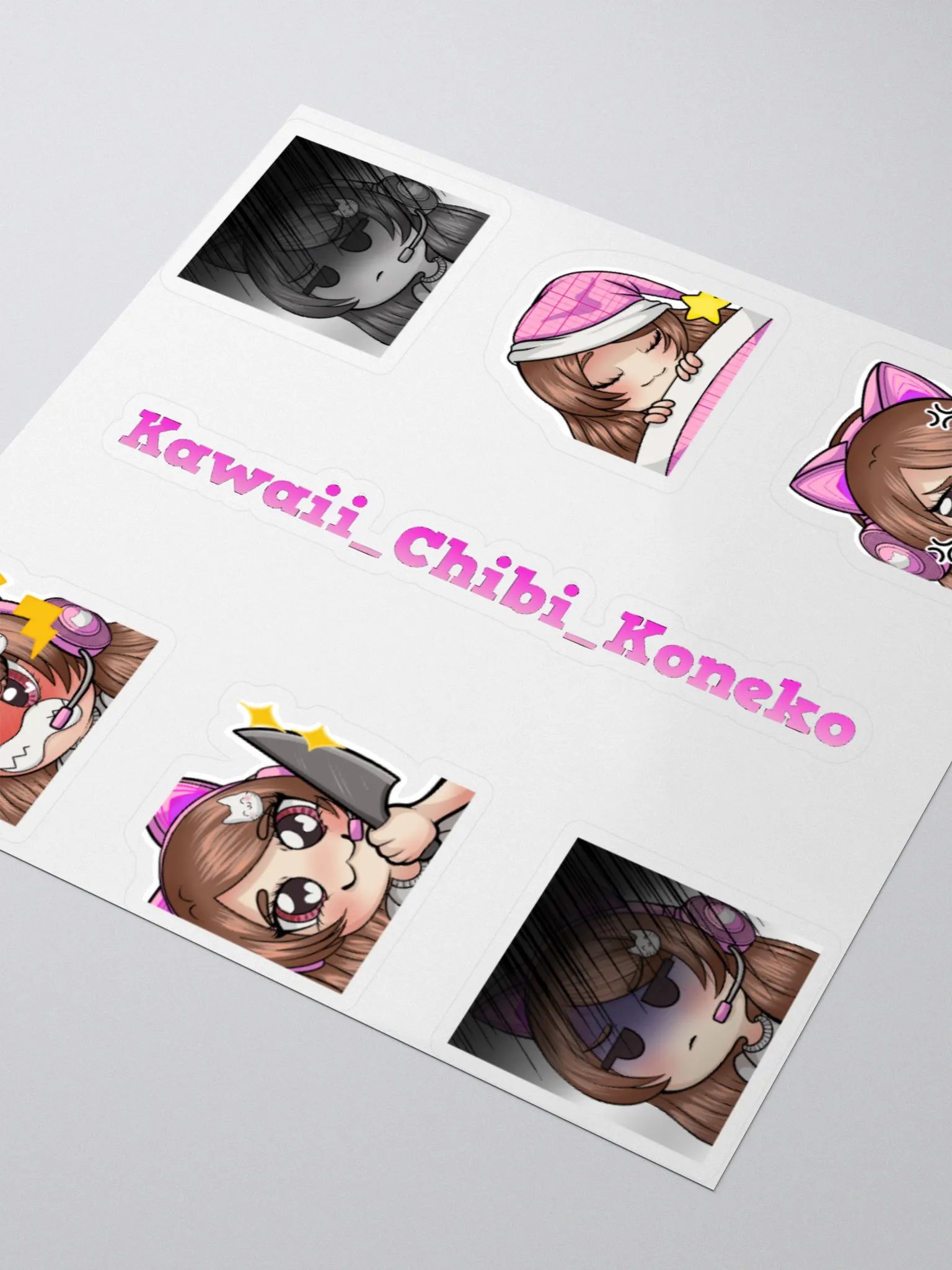Koneko kiss cut sticker sheet Subaartist art product image (9)