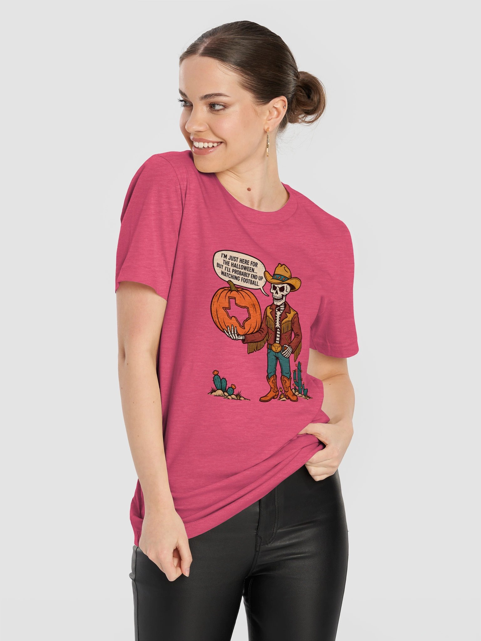 Halloween Texas Cowboy Skeleton Womens Shirt product image (9)
