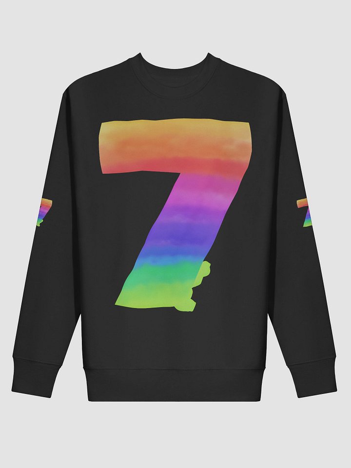 Rainbow Number 7 Sweatshirt – Minimalist Gradient Unisex Crewneck product image (14)
