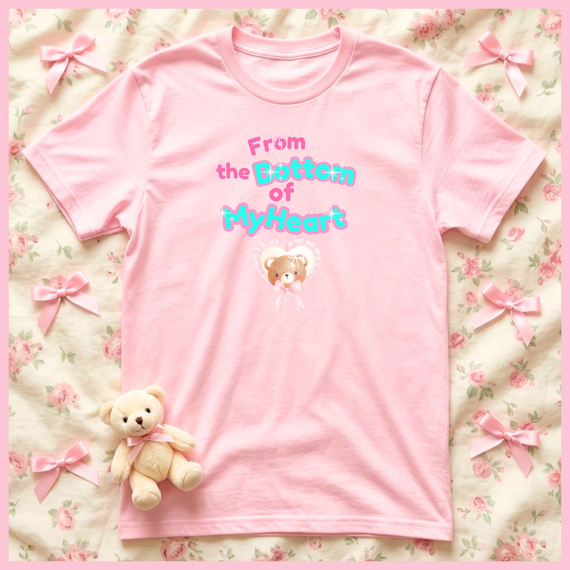 From the bottom of my heart🩷 Super soft Cotton T-shirt🪽 product image (1)