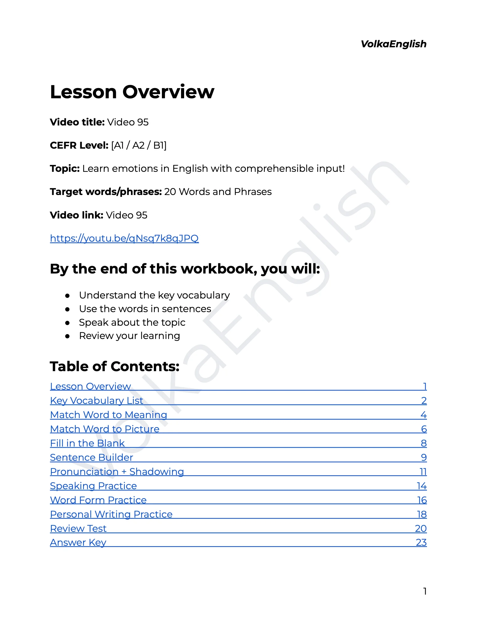 Video 95 Study Pack product image (2)