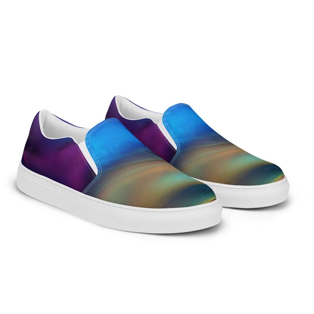 Vibrant Swirl Men's Canvas Slip-On Shoes product image (6)