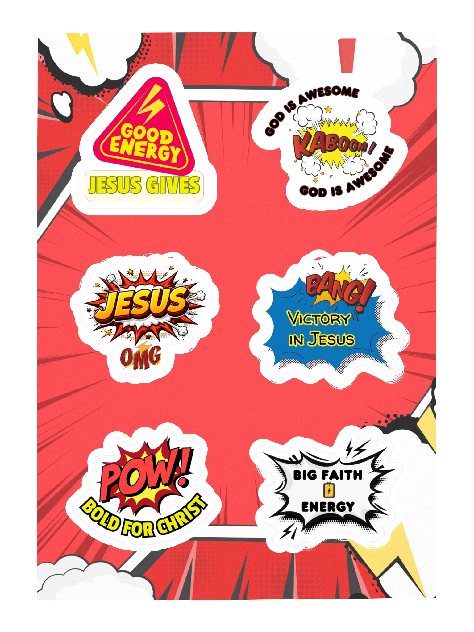 Comic Book Style Faith Stickers product image (3)