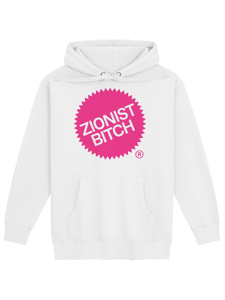 Zionist Bitch Label Hoodie (White) product image (1)