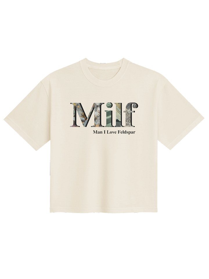 MILF text only white boxy tee product image (1)