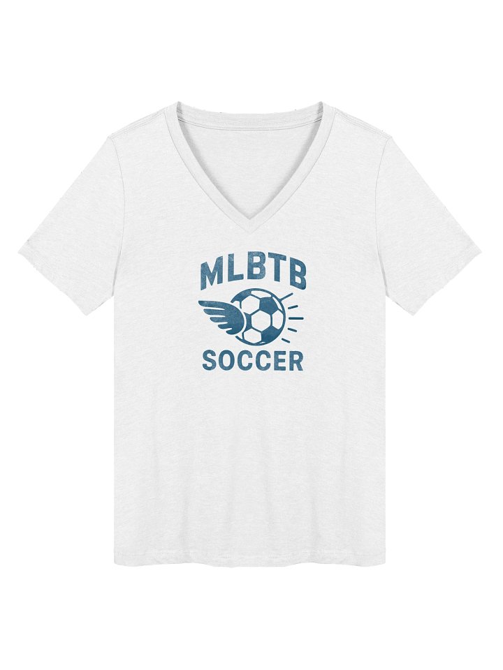 Adult Women's V-Neck T-Shirt Winged Ball: Blue Design product image (2)