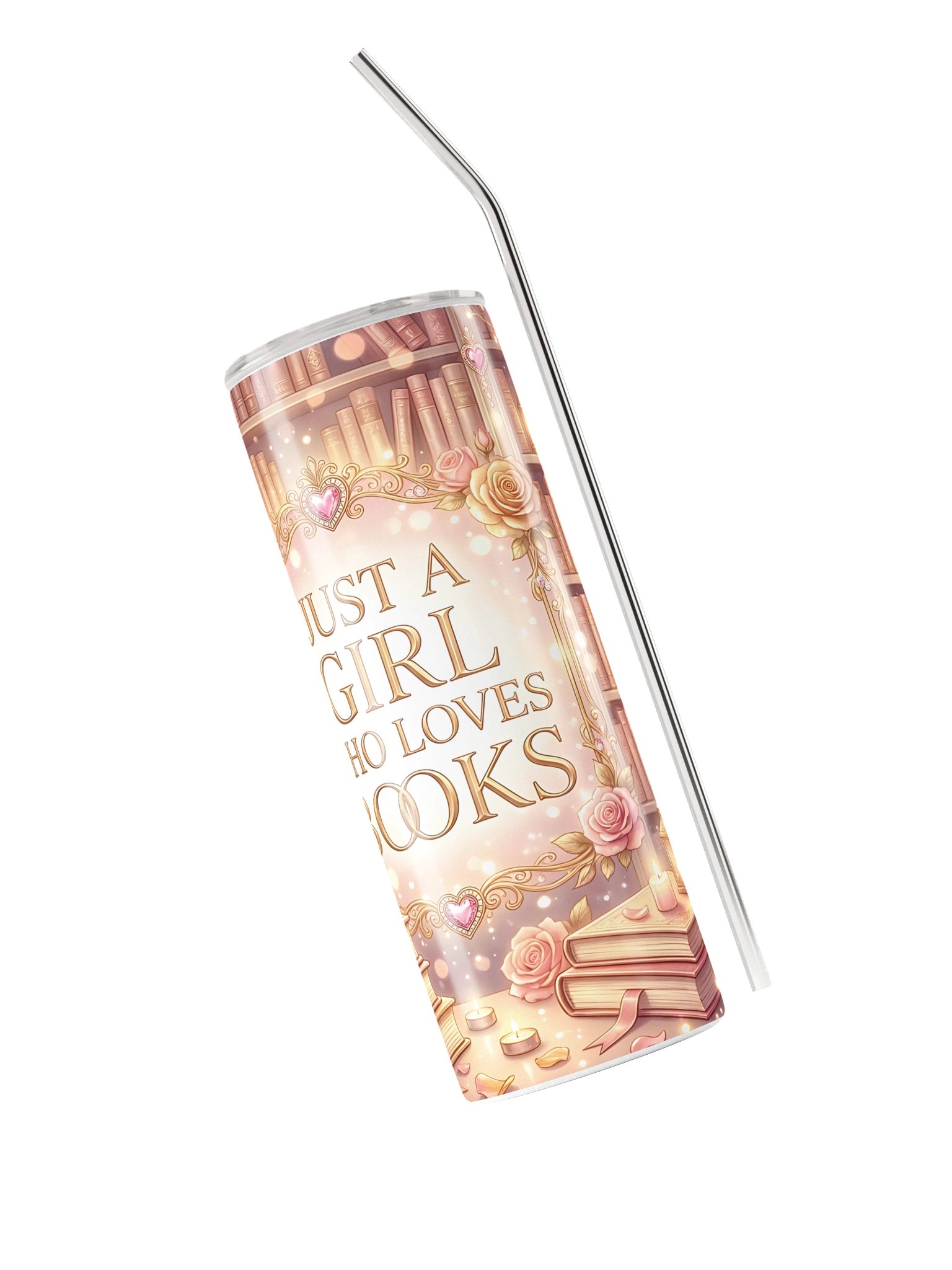 Just a Girl Who Loves Books Tumbler | Romantic Book Lover Cup product image (3)