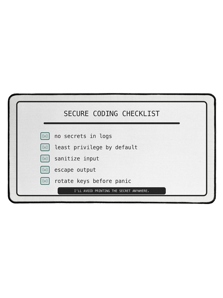 Secure Coding Checklist Desk Mat product image (1)