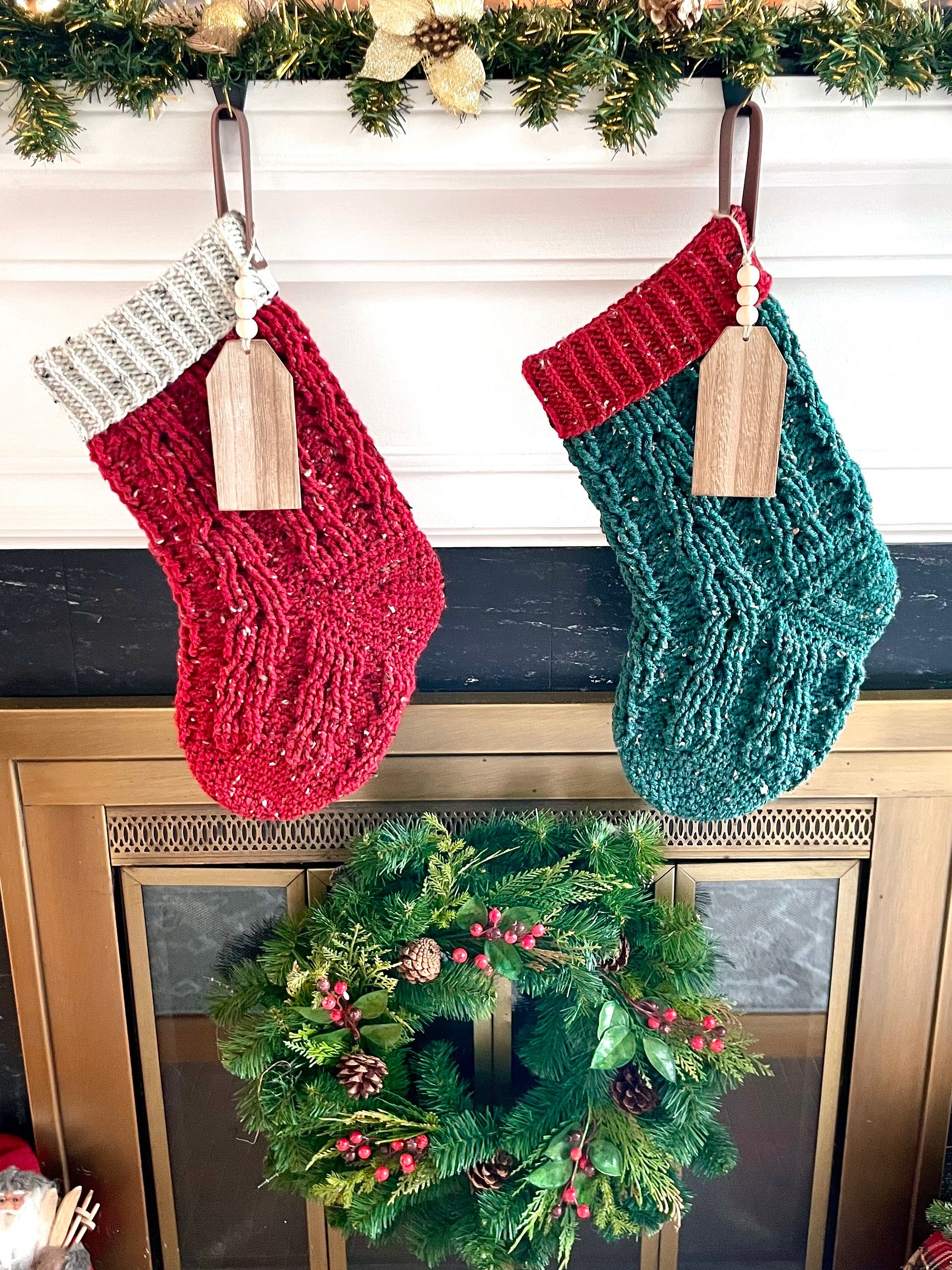 Cable Twist Crochet Christmas Stocking Pattern | Instant PDF download with Chart and Photo Tutorial product image (1)
