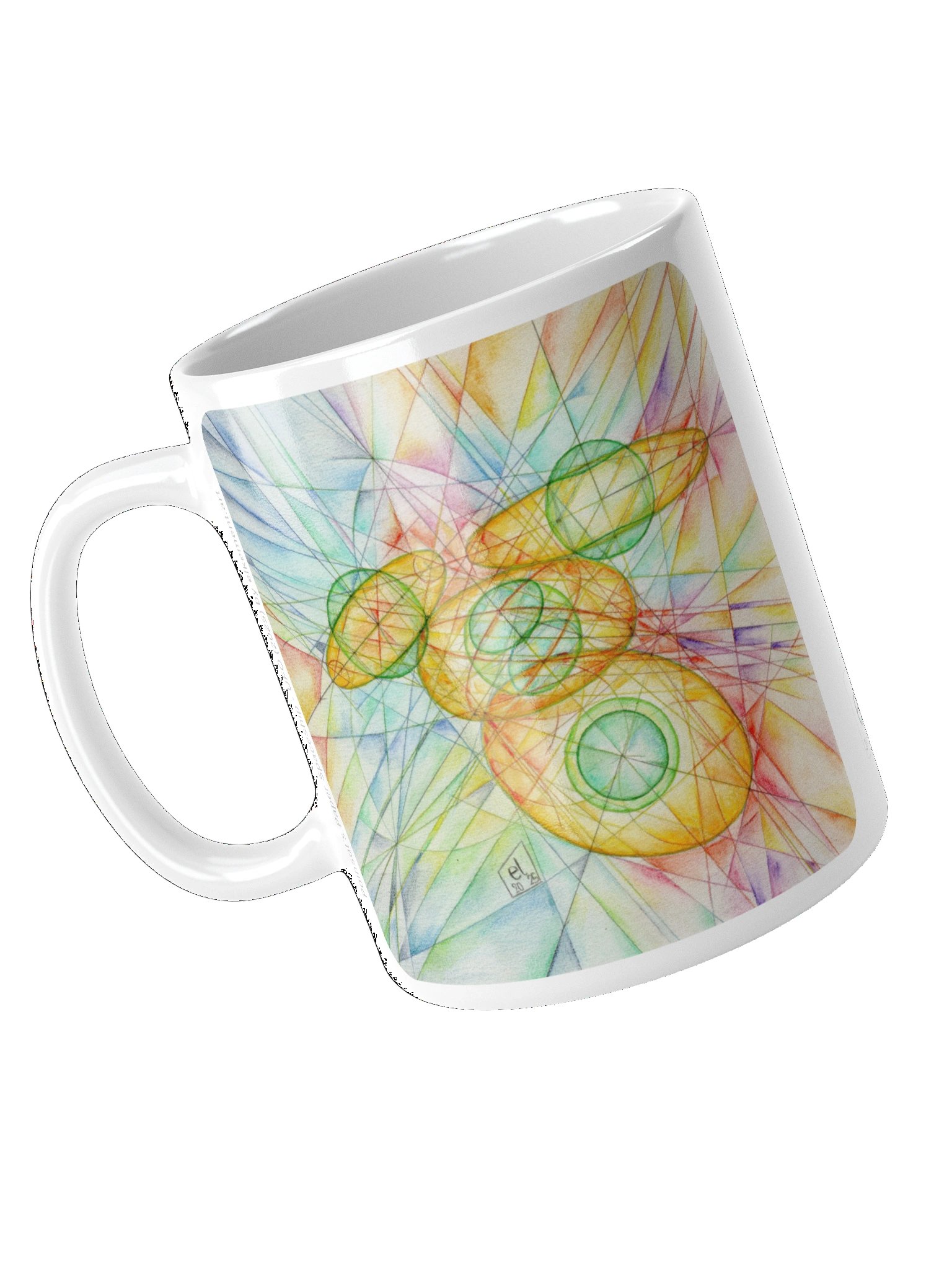 Poinsot's Paper Spaceship 1+2 - Gyroscope Physics Geometric Drawings Mug product image (6)