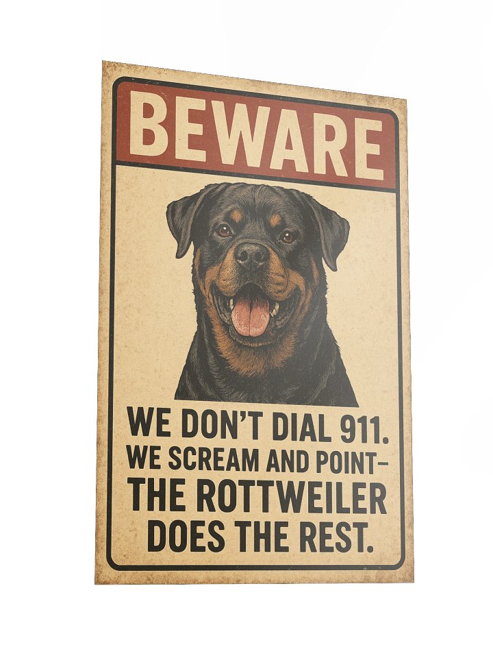 BEWARE OF ROTTWEILER POSTER product image (5)