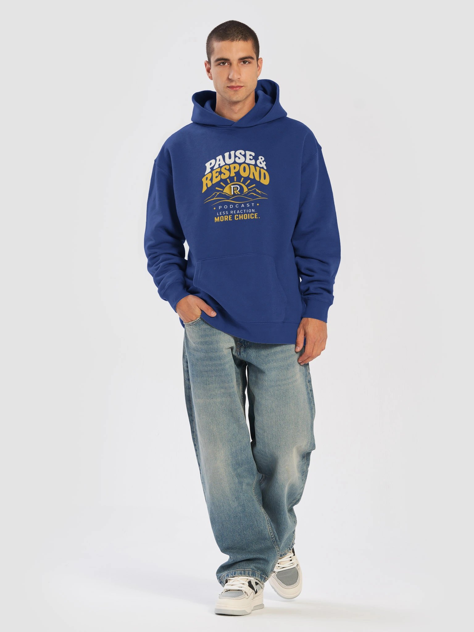 Pause & Respond Signature Sun Rising Hoodie- Cobalt Blue product image (2)