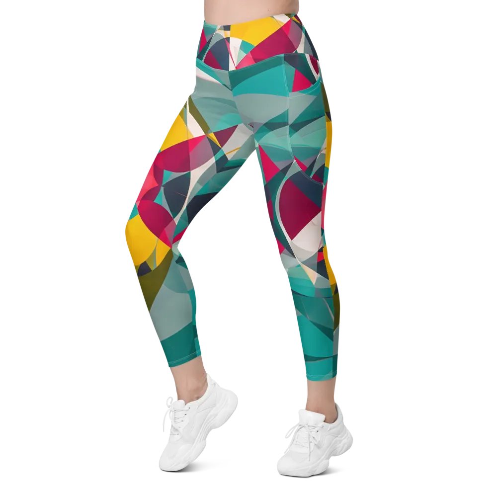 Abstract Lithographic Pattern Design Leggings with pockets - V9 product image (8)