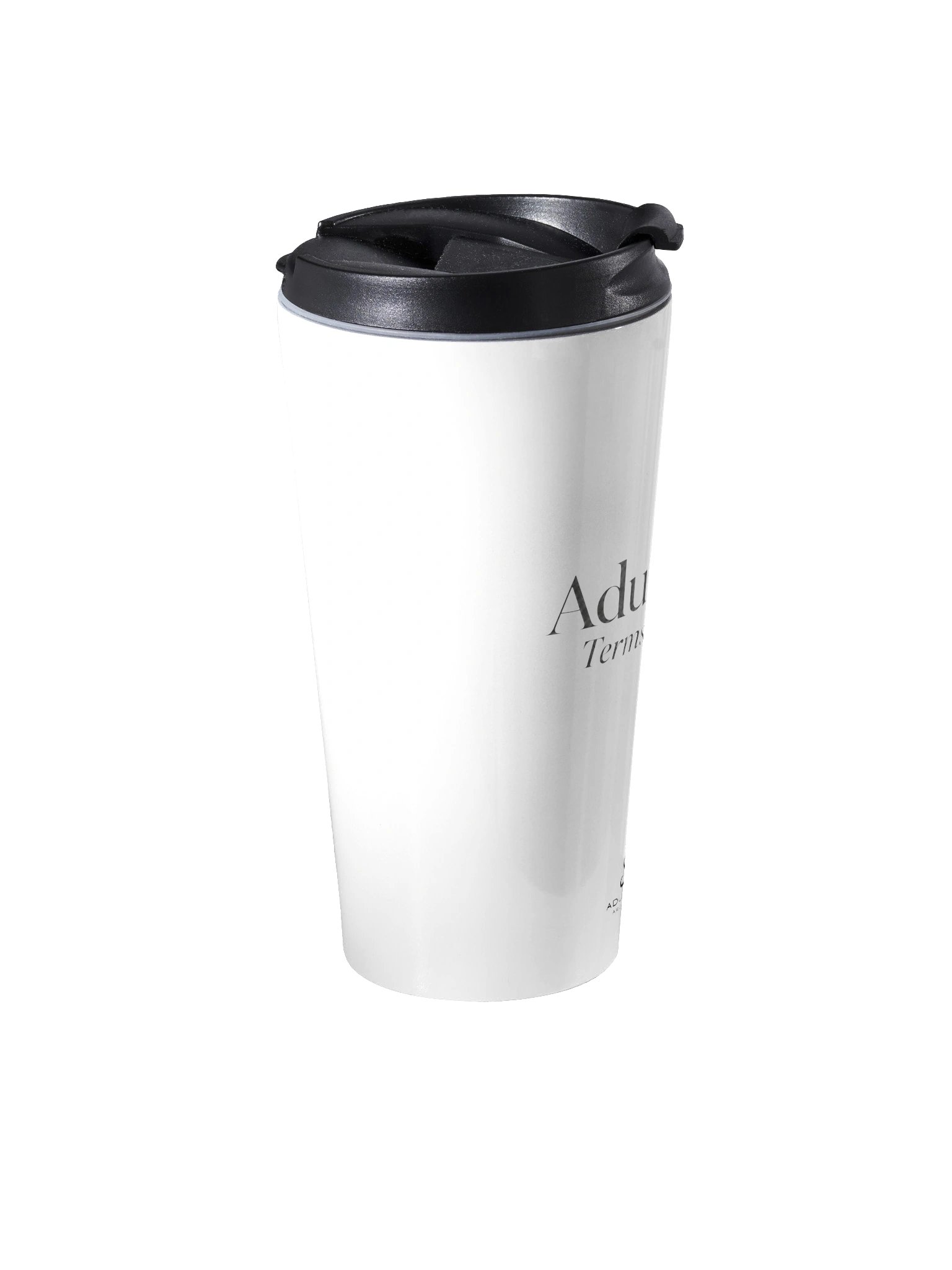 “Adulting. Terms Apply.” — White Stainless Steel Travel Mug product image (2)