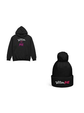 Verum Boys Beanie and Hoodie Bundle (White/Pink)