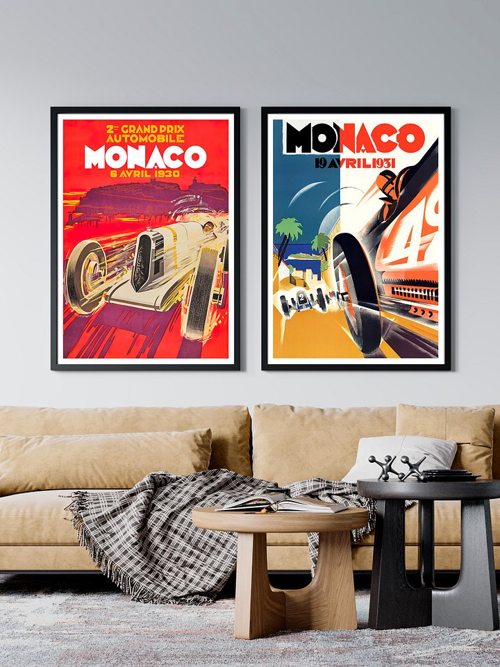 Monaco Vintage F1 Grand Prix, 1931 poster — Vintage Formula 1 poster, Monaco Grand Prix poster, retro travel poster, retro travel art product image (2)