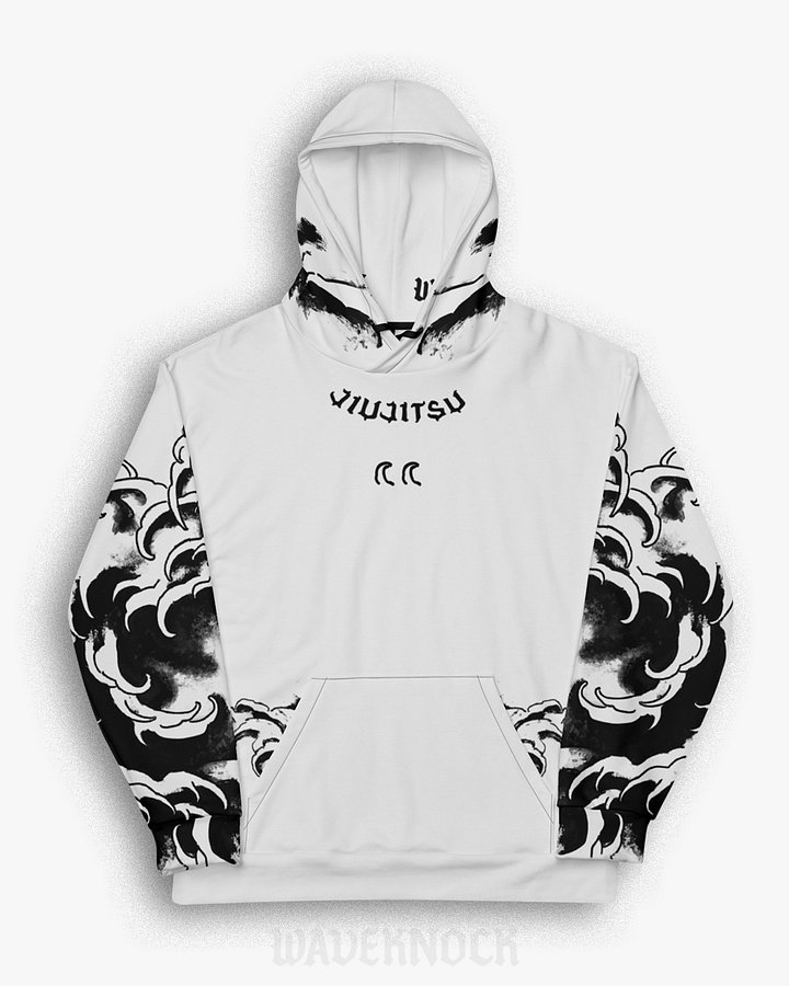 Jiu Jitsu Waves | Light Grey Cotton Hoodie product image (1)