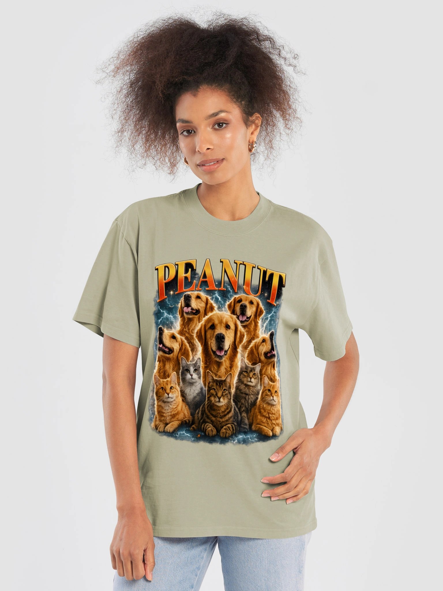 PEANUT – Golden Retriever & Cat Vintage Graphic T-Shirt product image (4)