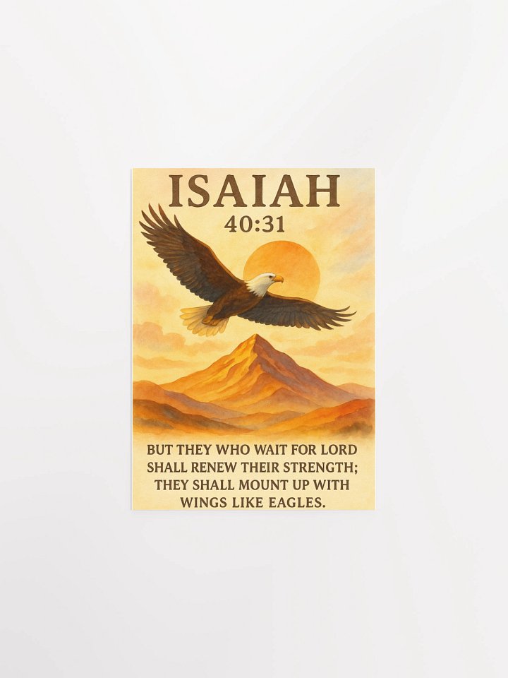 Isaiah 40:31 Christian Poster – But They That Wait Upon the Lord Shall Renew Their Strength Wall Art product image (1)