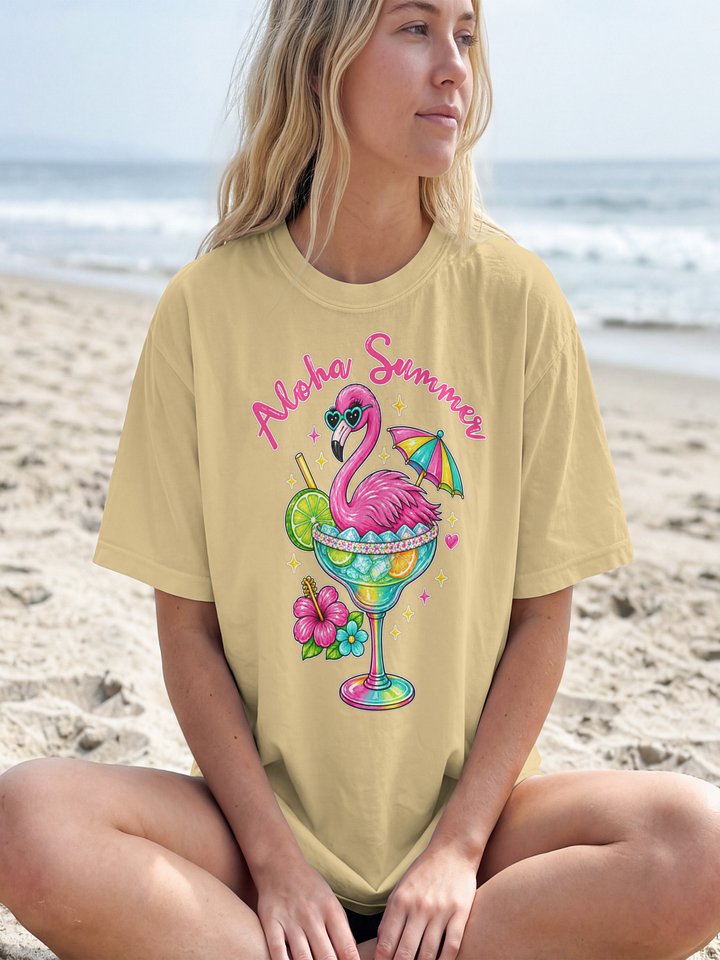 Aloha Summer Flamingo Margarita Tee product image (1)
