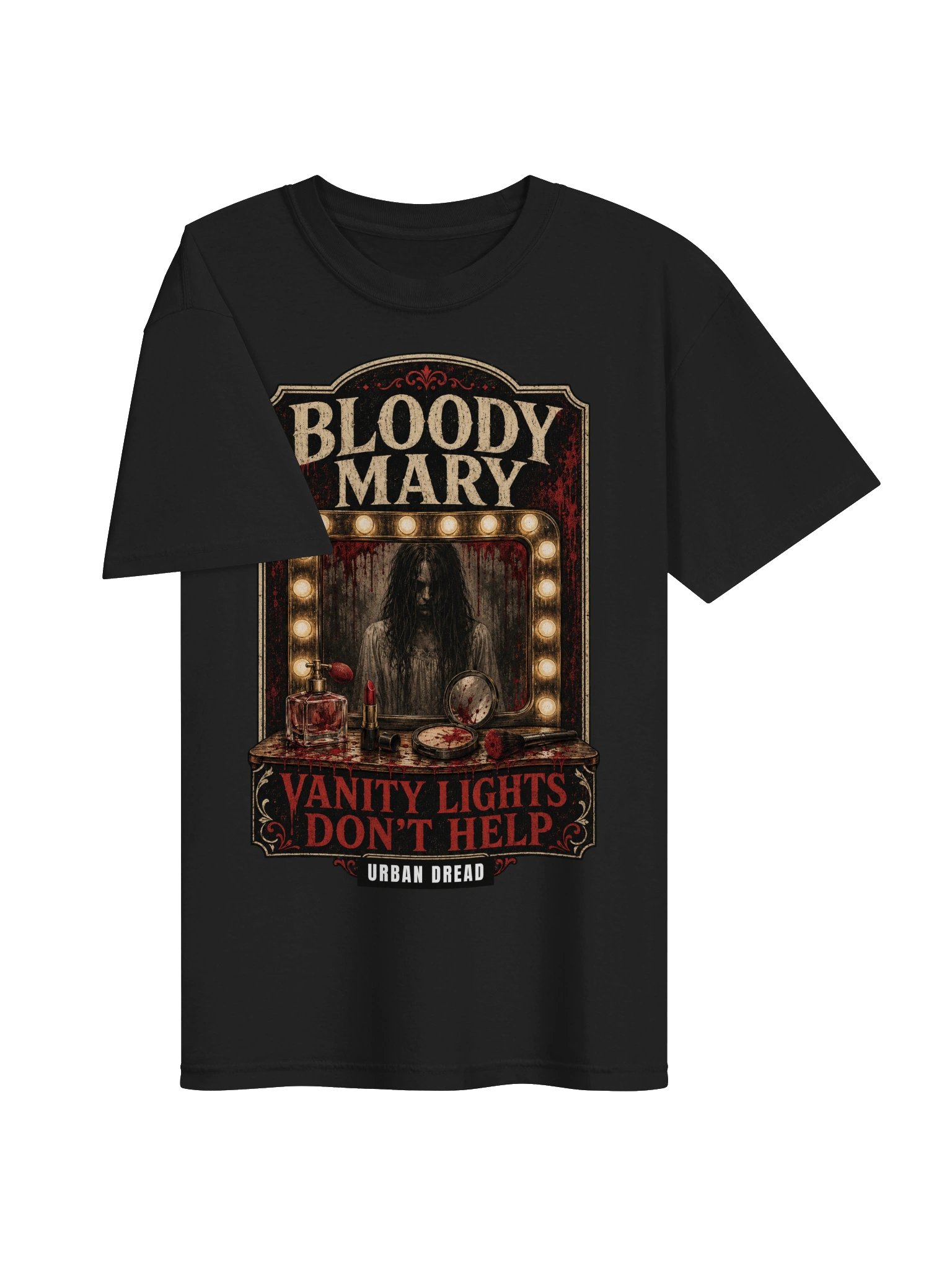 Vanity Lights Don’t Help — Bloody Mary Horror T-Shirt product image (3)