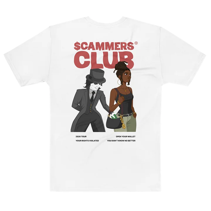 The Scammers Club "Sleight of Hand" Fitted Tee in White product image (2)