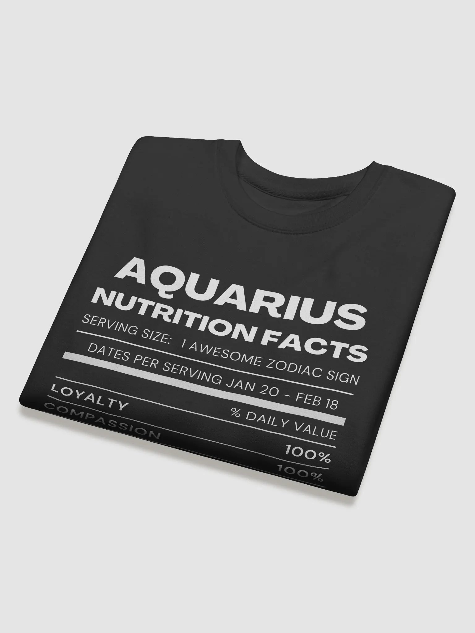 Aquarius Nutrition Facts Sweatshirt product image (4)